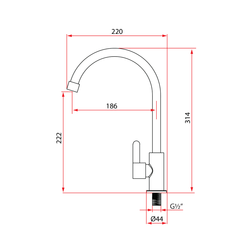 Rubine Sink Tab ALTA K91343 SS