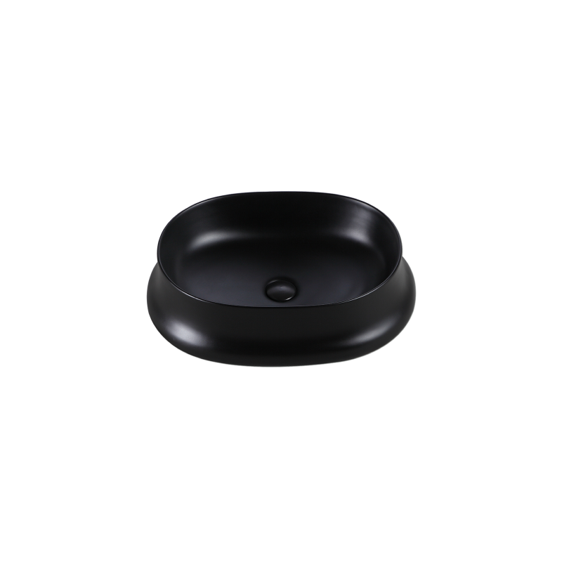 Rubine BOAT 59-BK Countertop Oval Ceramic Basin