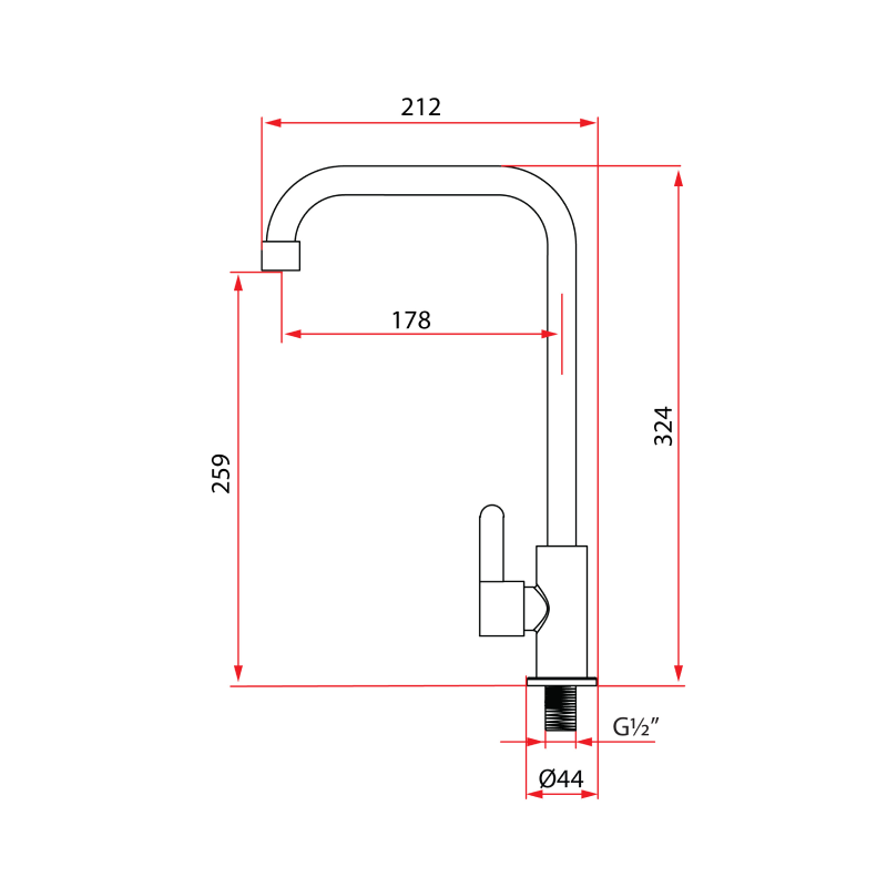 Rubine Sink Tab ALTA K91344 SS GM