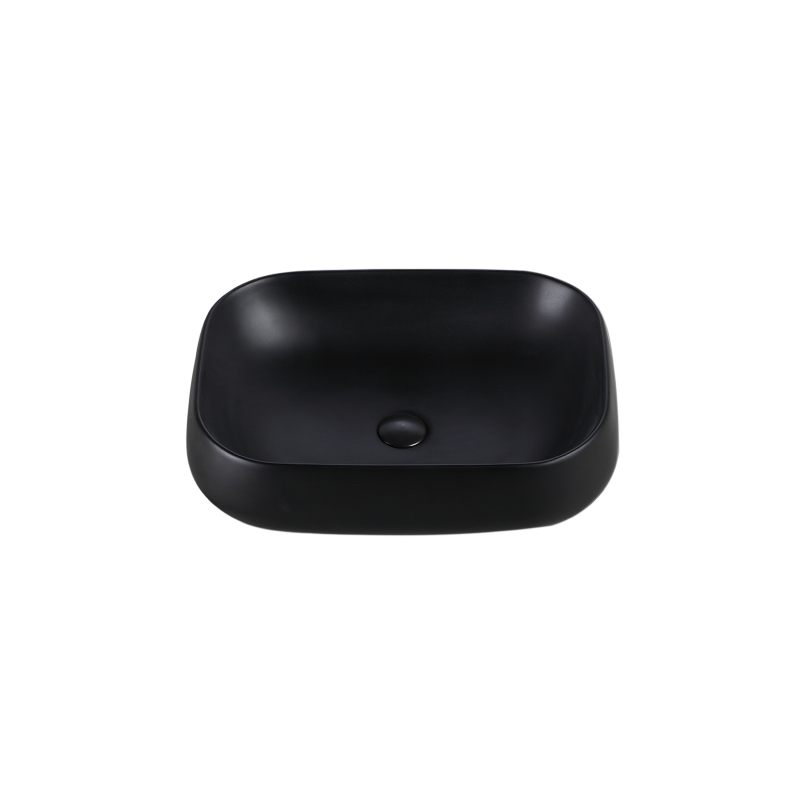 Rubine EVEA 56-BK Countertop Rectangular Ceramic Basin