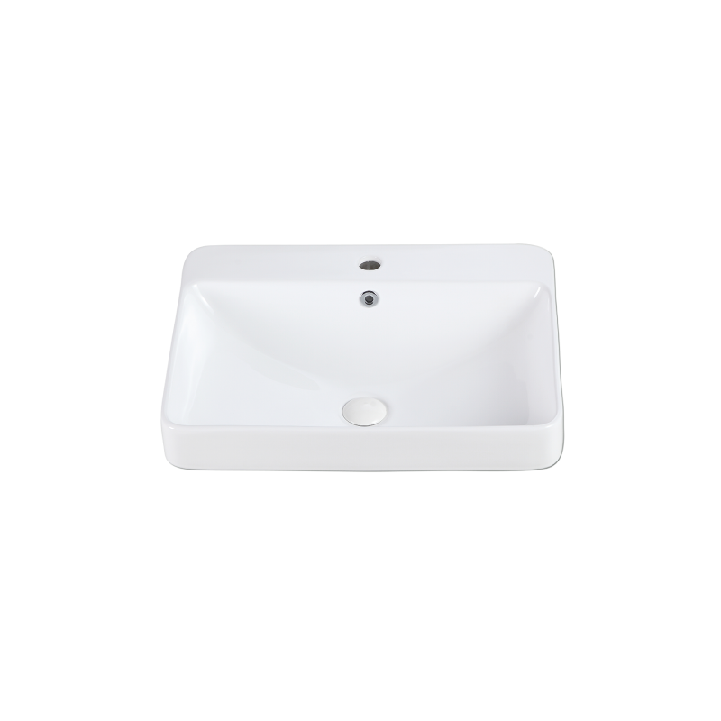 Rubine RIFF 59M Semi-Recessed Rectangular Ceramic Basin