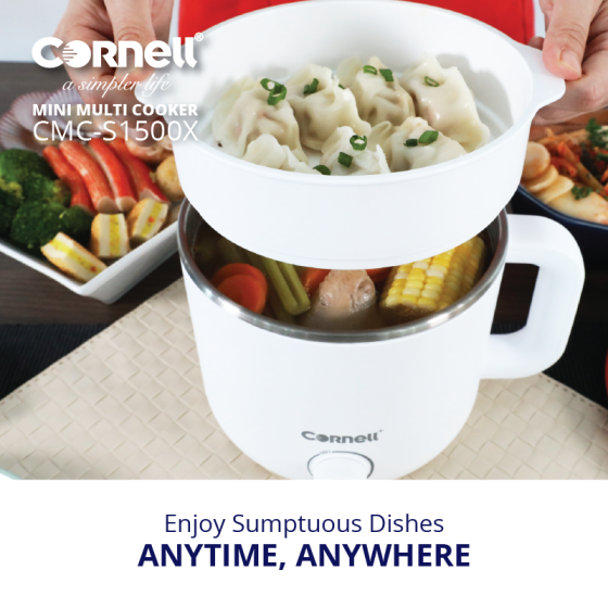 Cornell 800W 1.5L Mini Multi Cooker with Steam Tray