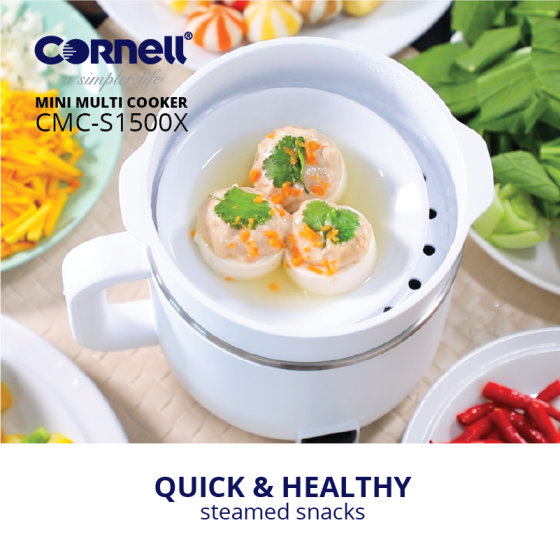 Cornell 800W 1.5L Mini Multi Cooker with Steam Tray