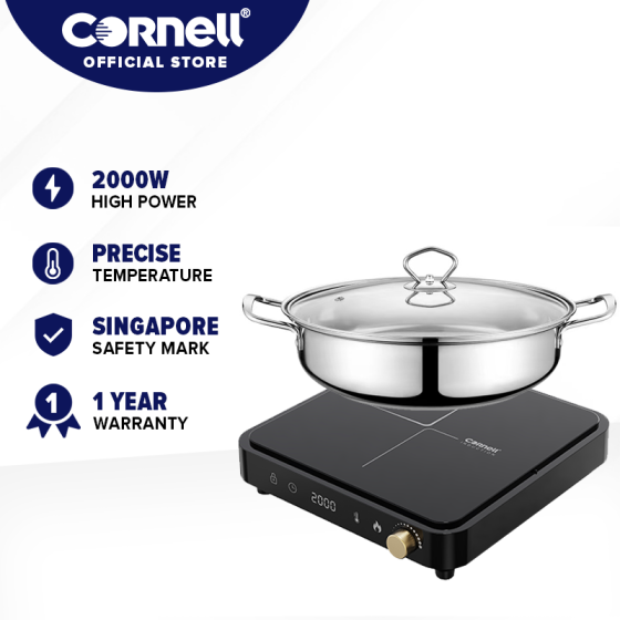 Cornell 2000W Induction Cooker with Stainless Steel Pot CICS501BK