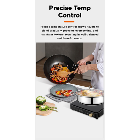 Cornell 2000W Induction Cooker with Stainless Steel Pot CICS501BK