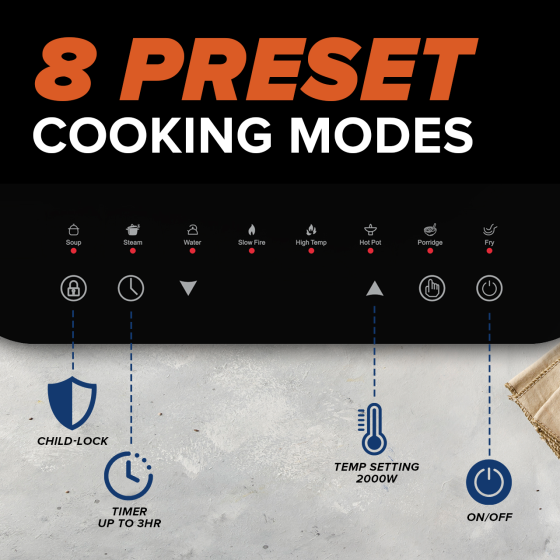 Cornell 2000W Induction Cooker with Stainless Steel Pot CIC460