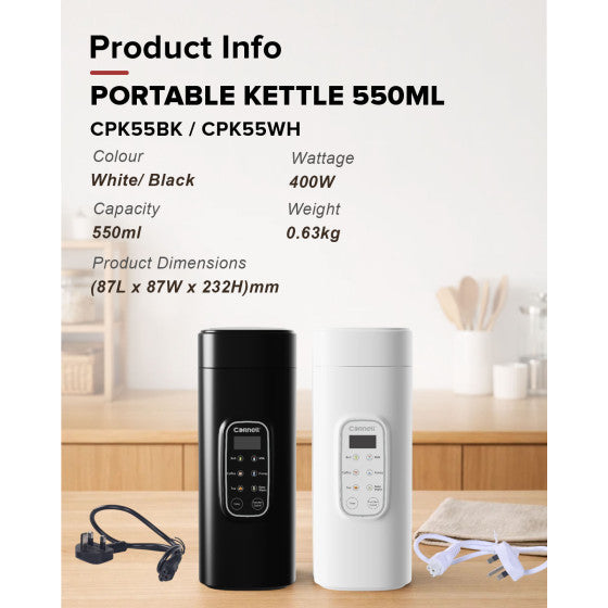 Cornell 550ml Portable Electric Travel Kettle White