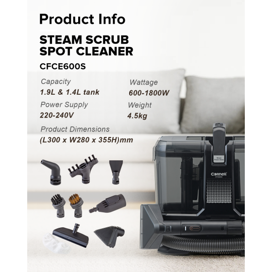 Cornell Steam Spot Vacuum Cleaner with 8 Attachments