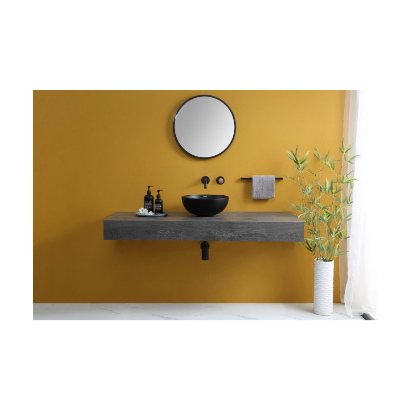 Rubine SPIN 36B-BK Countertop Round Ceramic Basin