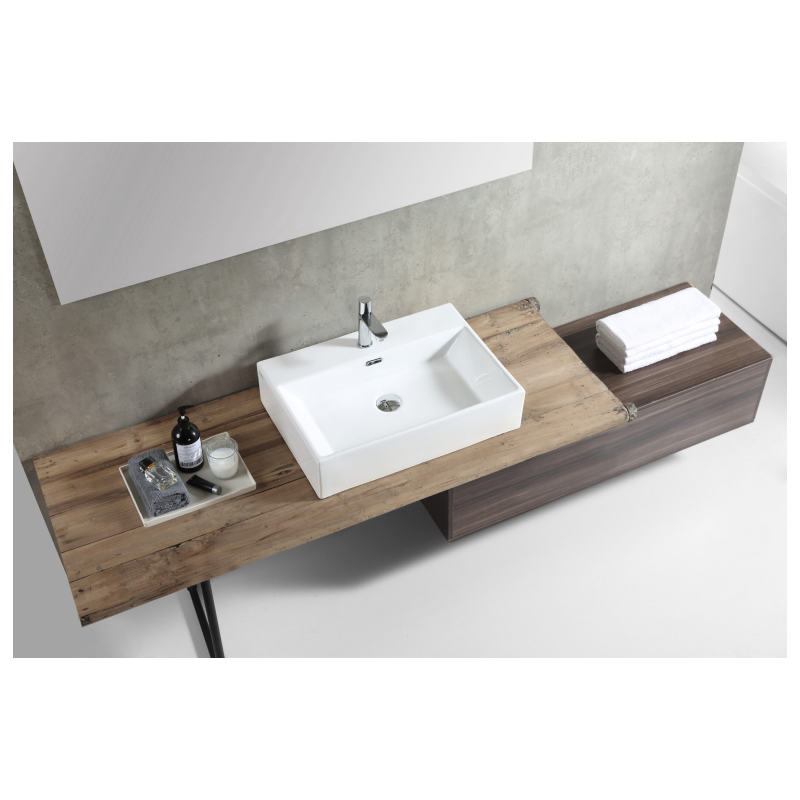 Rubine VENTO 60M Wall-Hung / Countertop Rectangular Ceramic Basin