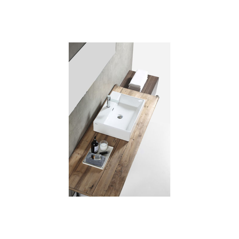 Rubine VENTO 75M Wall-Hung / Countertop Rectangular Ceramic Basin