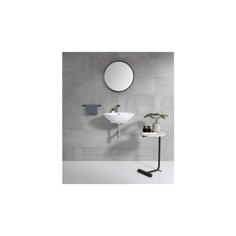 Rubine VENTO 53M Wall-Hung Oval Ceramic Basin