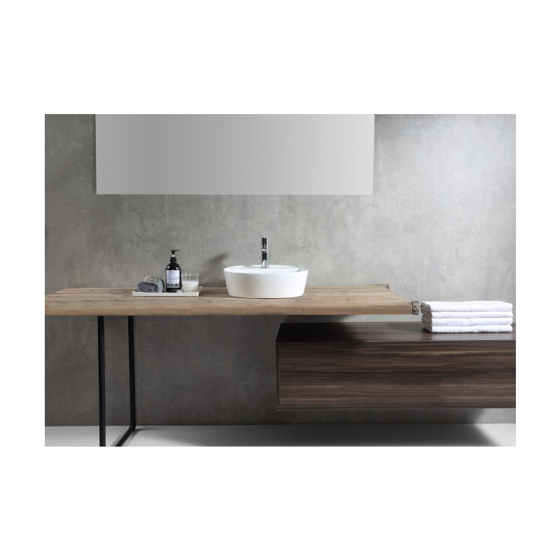 Rubine SPIN 40M Countertop Round Ceramic Basin