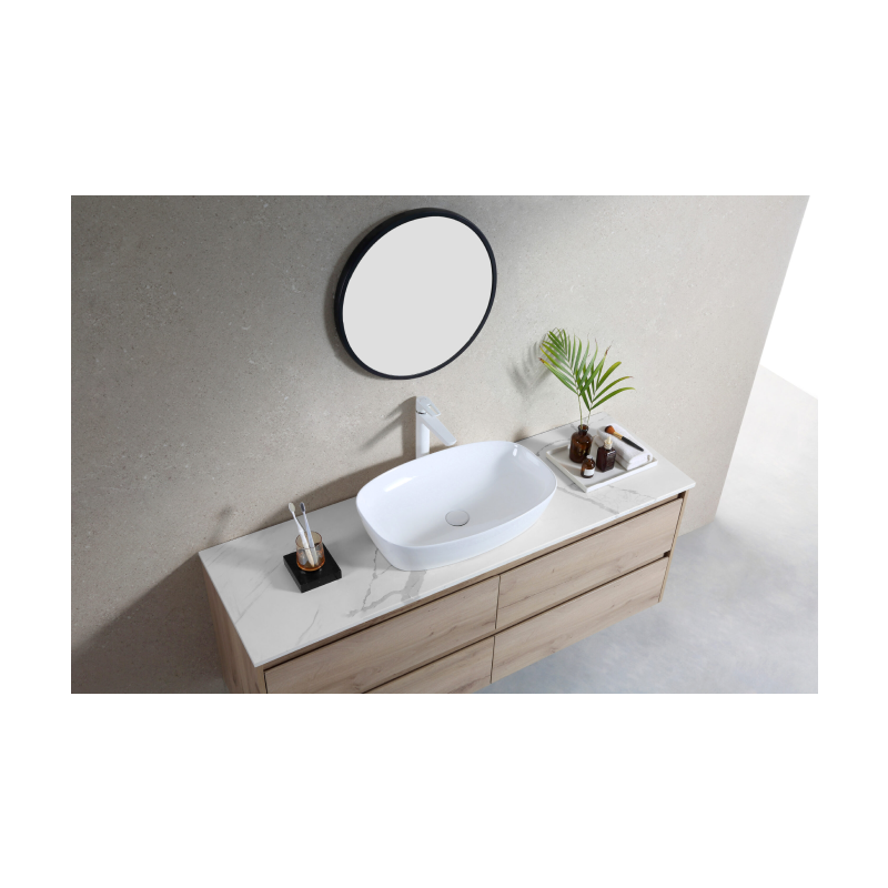 Rubine QTRO 50 Countertop Rectangular Ceramic Basin
