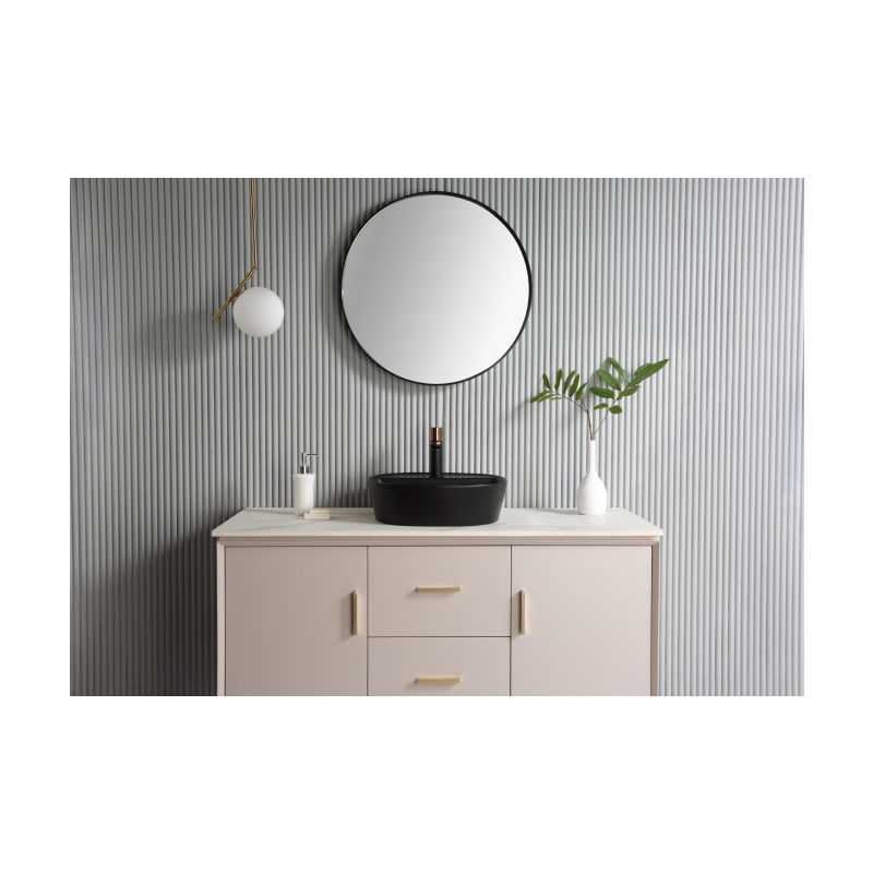 Rubine SPIN 40M-BK Countertop Round Ceramic Basin