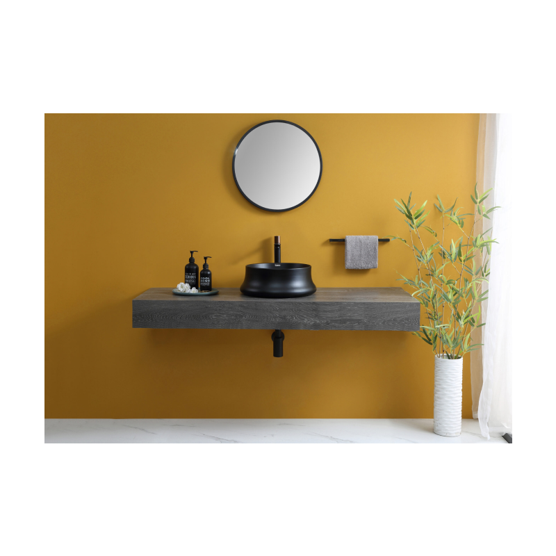 Rubine SPIN 41B-BK Countertop Round Ceramic Basin