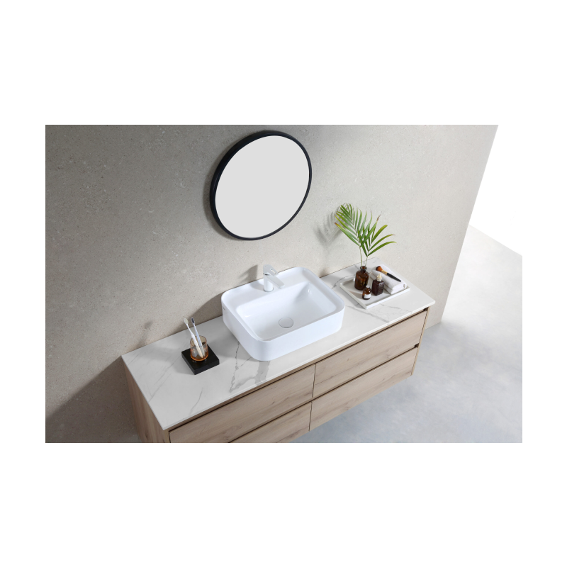 Rubine QTRO 51M Countertop Rectangular Ceramic Basin