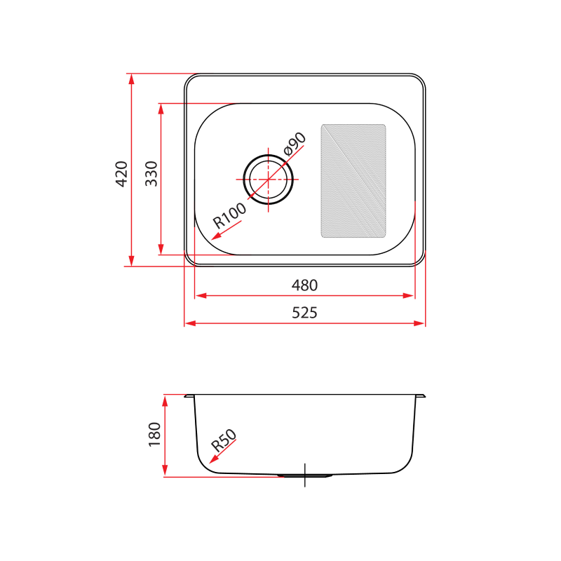 Rubine 1 Bowl Inset Stainless Steel Kitchen Sink DMX 610 - Lion City Company