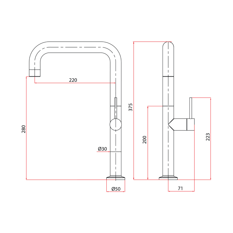 Rubine Inox 7744 SS Sink Mixer/ Cold Tap