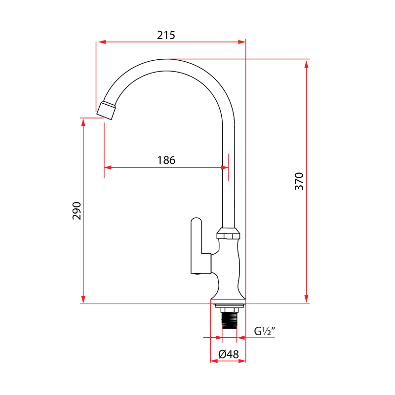 Rubine Sink Tab ALTA K91343 BK