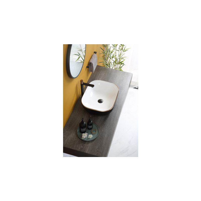 Rubine EVEA 50-BW Countertop Rectangular Ceramic Basin