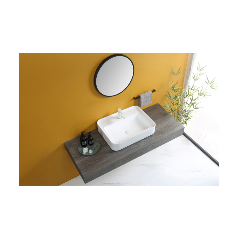 Rubine QTRO 60M Countertop Rectangular Ceramic Basin