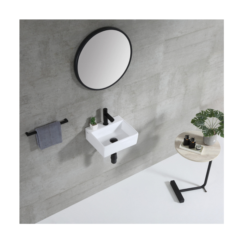 Rubine VENTO 33M Wall-Hung / Countertop Rectangular Ceramic Basin