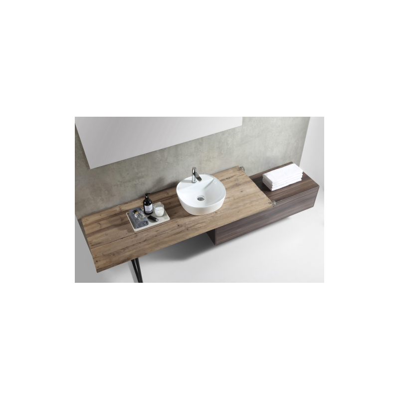 Rubine VENTO 46M Wall-Hung / Countertop Rectangular Ceramic Basin