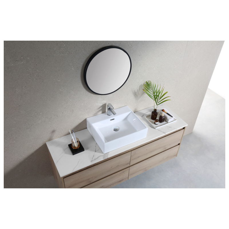 Rubine VENTO 50M Wall-Hung / Countertop Rectangular Ceramic Basin