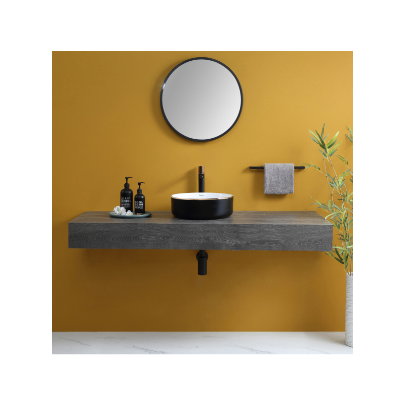 Rubine SPIN 36-BW Countertop Round Ceramic Basin