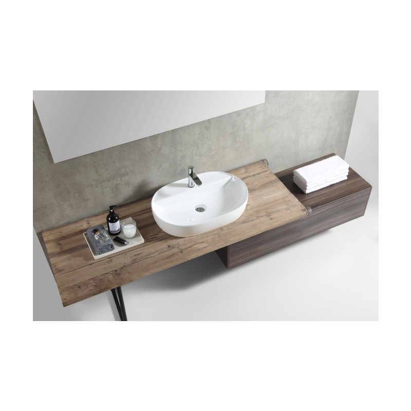 Rubine EVEA 60M Countertop Rectangular Ceramic Basin