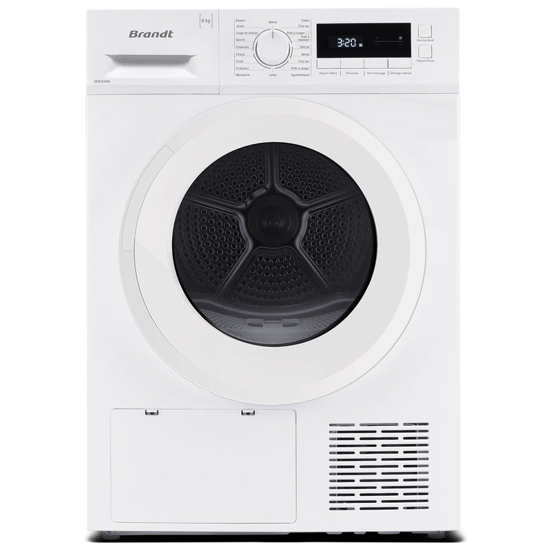 Brandt DFB383HWA 8kg Heat-Pump Condenser Dryer 125L Inverter Motor