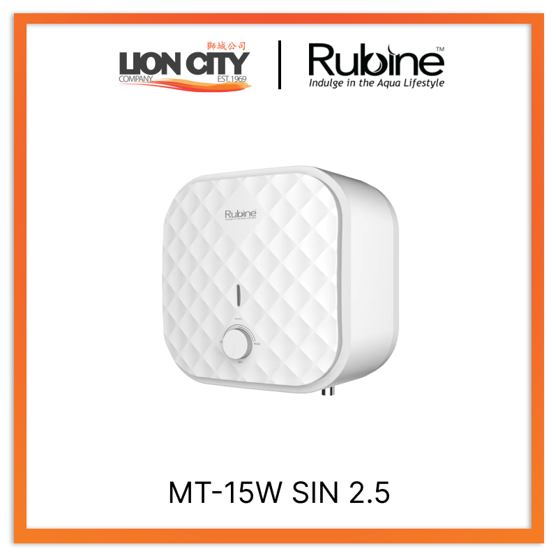 Rubine Matrix MT-15W SIN 2.5 Storage Water Heater 15L (White)