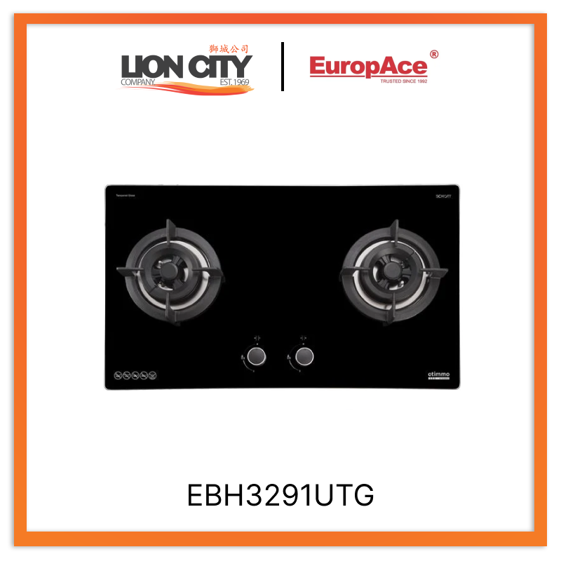 Europace EBH3291U (TG) OTIMMO 2 Burner 90CM Stainless Steel Built-in Gas HOB