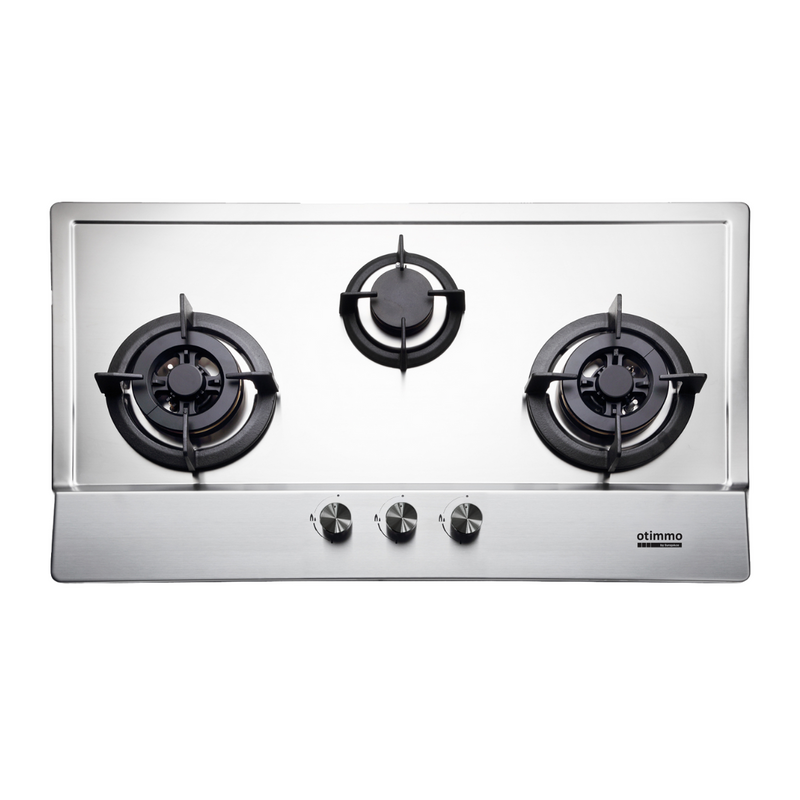90cm 3-Burner Built-In Stainless Steel Gas Hob