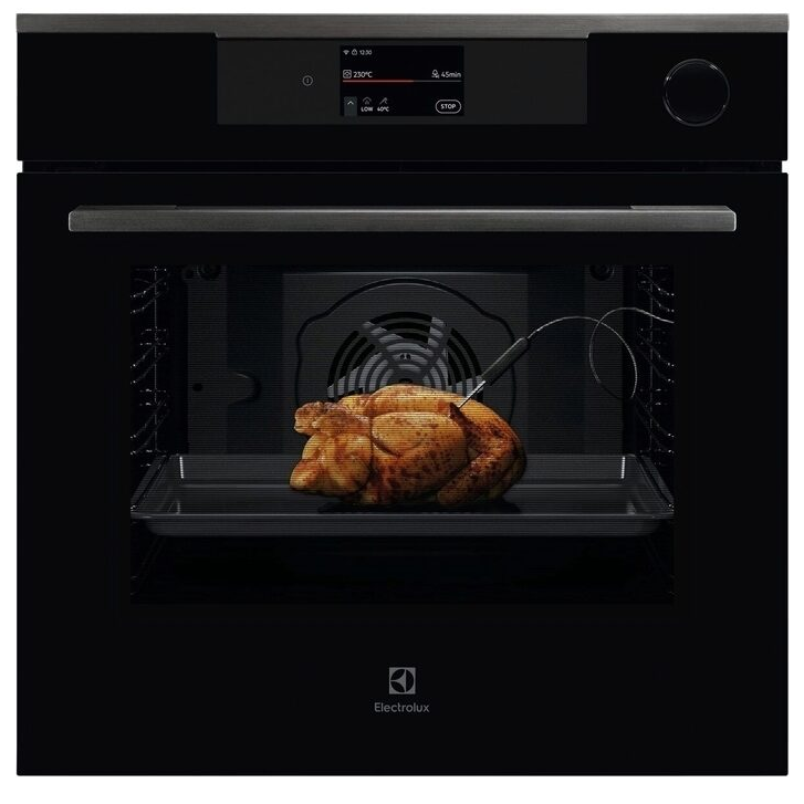 Electrolux KOCAP3XH 60cm 72L Built-In SteamCrisp Oven Pyrolytic Pure Black