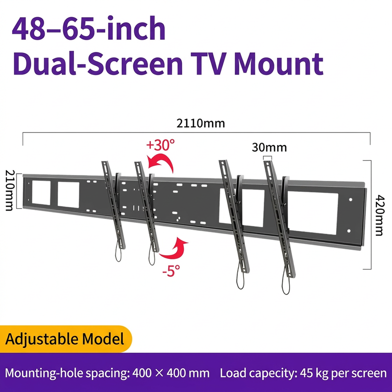 English wide dual-screen mount