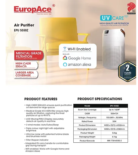 Europace EPU 5550Z Smart WIFI Air Purifier