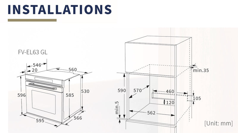 Fujioh FV-EL63 72L Built-In Oven