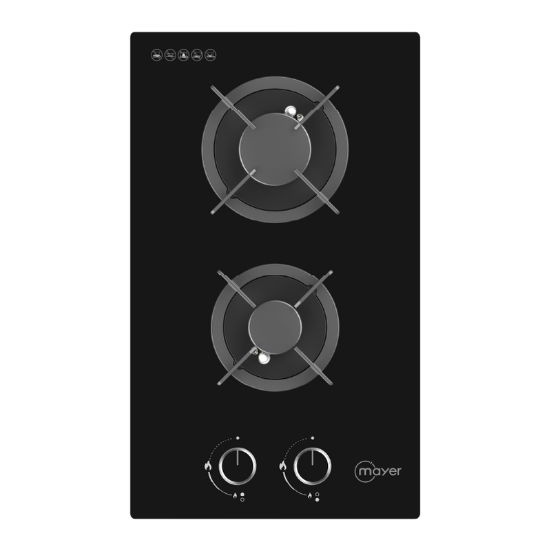 Mayer 30cm 2 Burner Glass Gas Hob MMGH230HI