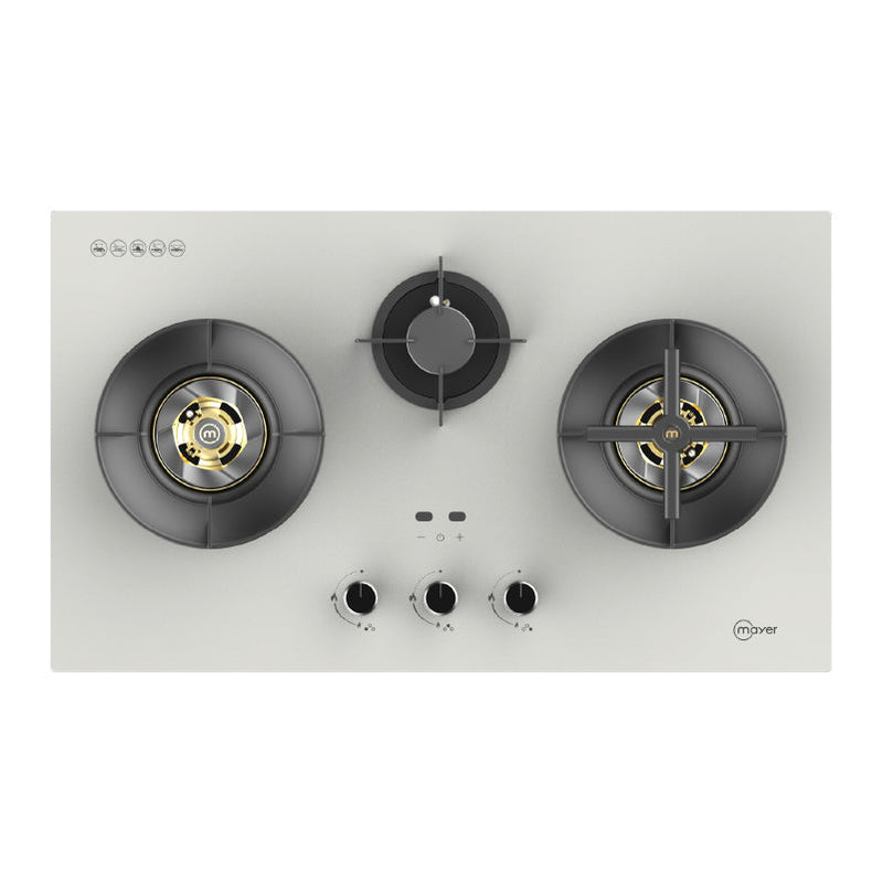 Mayer 88cm 3 Burner Glass Gas Hob MMGH388HI