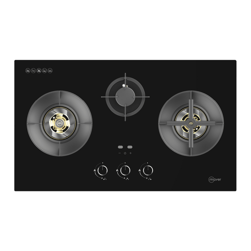 Mayer 88cm 3 Burner Glass Gas Hob MMGH388HI
