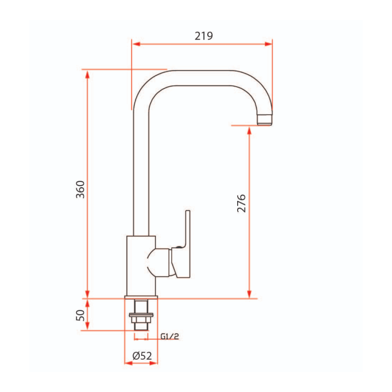 Rubine Sink Tap PREMIO 2444C