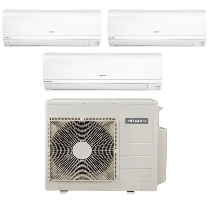 Hitachi System 3 Aircon 1X9000 & 2X12000 BTU