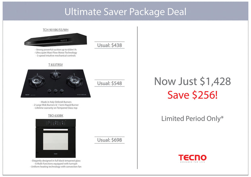Tecno Cooker Hob Hood and Built-in Oven Kitchen Package