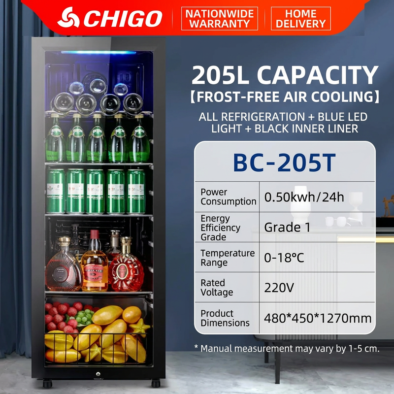 Beverage Refrigerator Transparent Display Wine Cabinet