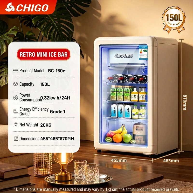 Beverage Refrigerator Transparent Display Wine Cabinet
