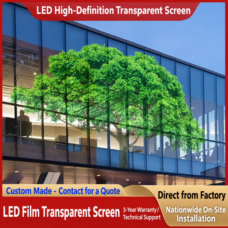 Flexible Transparent LED Film Display Screen HD Glass Advertising Panel