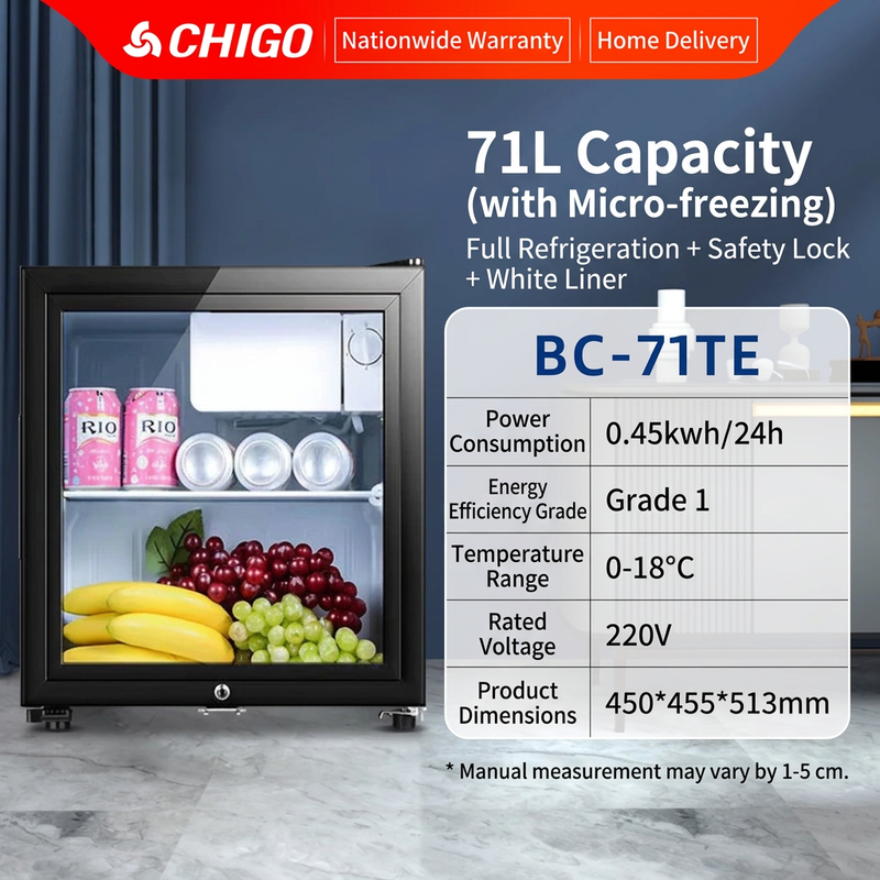 Beverage Refrigerator Transparent Display Wine Cabinet