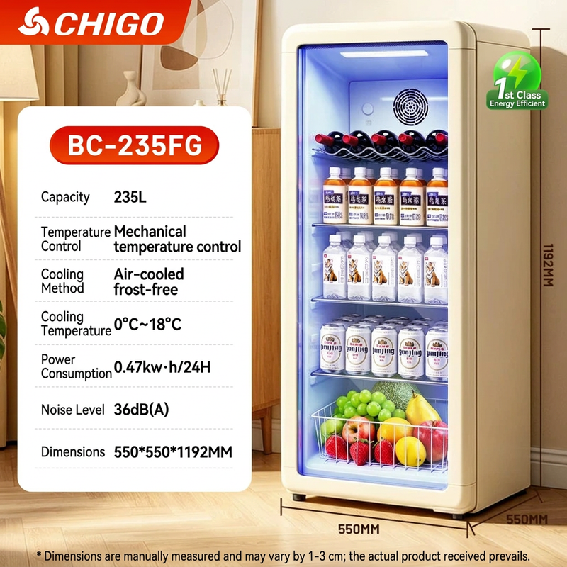 Beverage Refrigerator Transparent Display Wine Cabinet